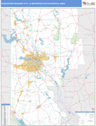 Shreveport-Bossier City Metro Area Digital Map Basic Style